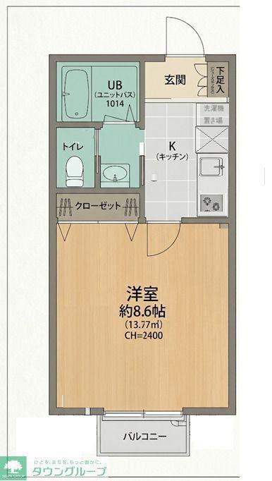 朋久レジデンス上福岡(1K/1階)の間取り写真