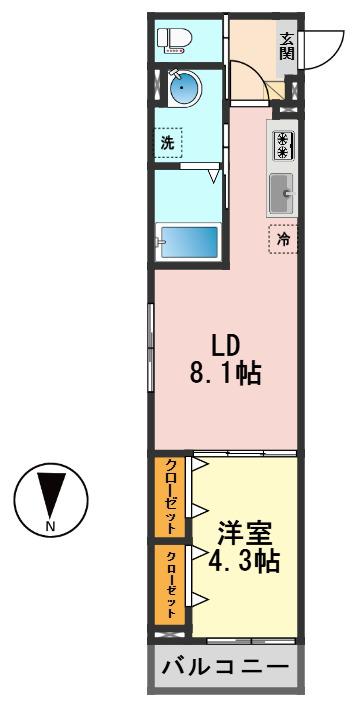 ROBOTHOME京成小岩II(1LDK/3階)の間取り写真