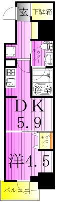 クラリティア綾瀬(1DK/2階)の間取り写真