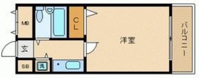 ルイシャトレ恵比寿(1K/4階)の間取り写真