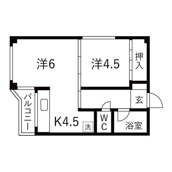 ドリームハイツ(2K/3階)の間取り写真