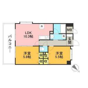キルンズ博多駅南(2LDK/4階)の間取り写真