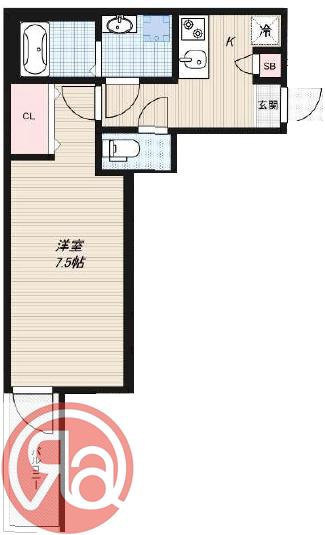 H-MAISON大正IV(1K/3階)の間取り写真