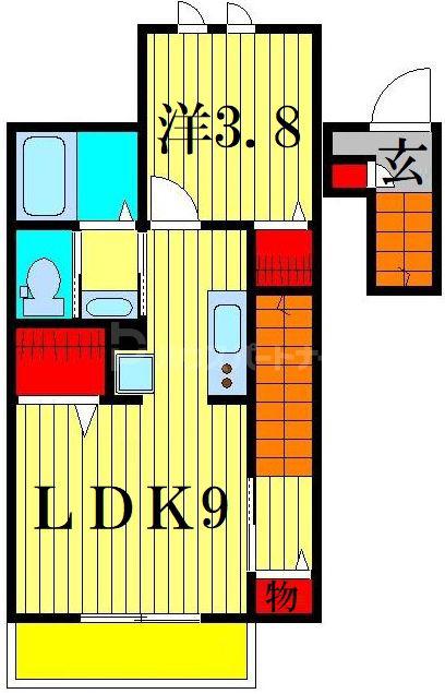 クワトロ フィオーレ(1LDK/2階)の間取り写真