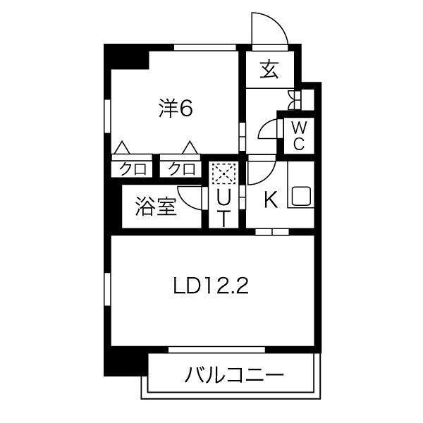 S-RESIDENCE淀屋橋(1LDK/10階)の間取り写真
