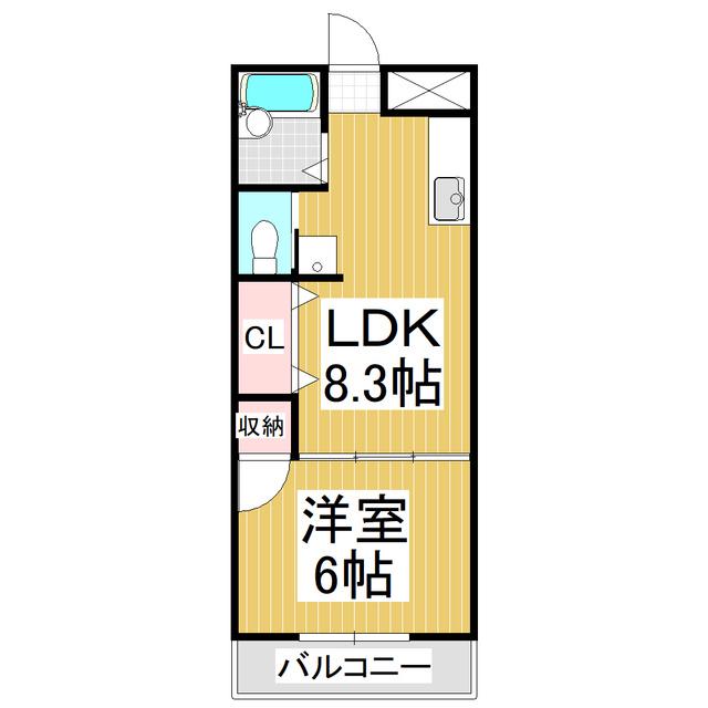 ロイヤルマンション九里巾(1LDK/3階)の間取り写真