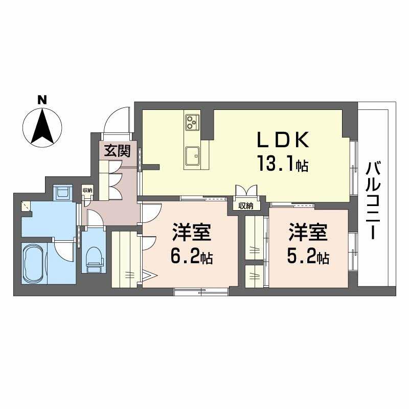 セリージャ デ トーア(2LDK/2階)の間取り写真