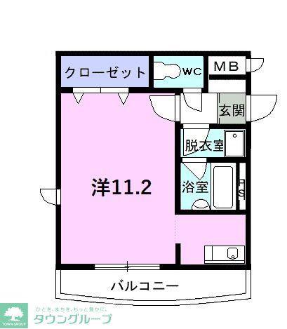 マイルストン石名坂(ワンルーム/2階)の間取り写真