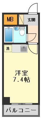 ダイアパレス亀有(1K/4階)の間取り写真