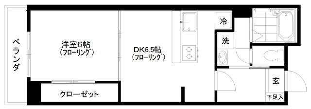 卓巳コーポ(1DK/2階)の間取り写真