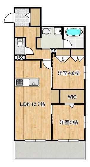 中野島ヘーベルメゾン(2LDK/2階)の間取り写真