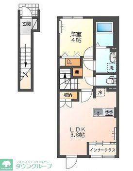 東武小泉線 西小泉駅 徒歩27分 2階建 築1年(1LDK/2階)の間取り写真