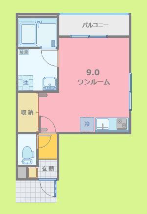 レガルバ橋本(ワンルーム/3階)の間取り写真