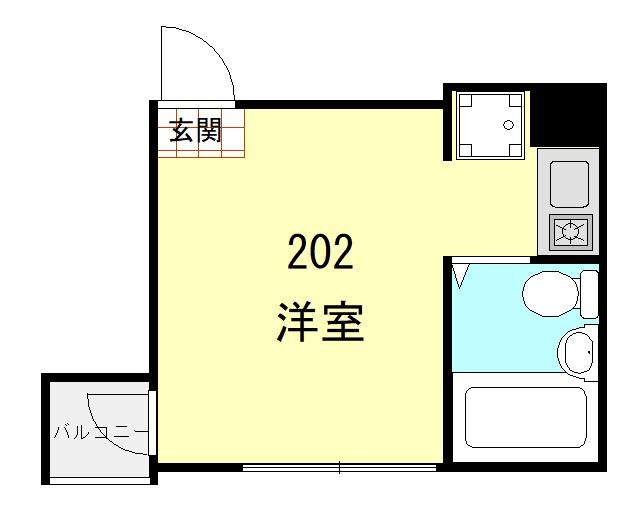 シャンテ町屋(ワンルーム/2階)の間取り写真