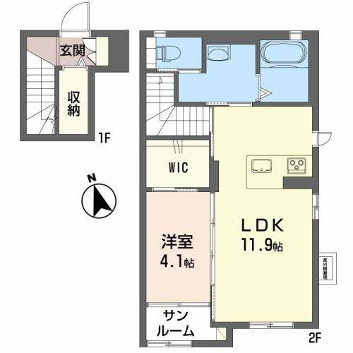 ハニーメゾン(1LDK/1階)の間取り写真