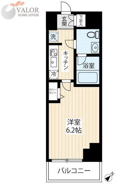 マキシヴ横浜南ドゥエ(1K/5階)の間取り写真