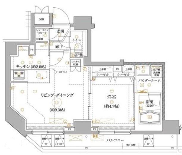 REALIZE浅草IV(1LDK/10階)の間取り写真