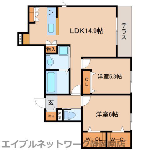 EMINENCEEEST(2LDK/1階)の間取り写真
