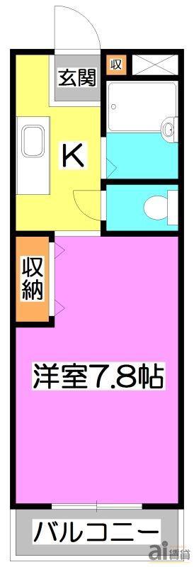 NOAノア(1K/2階)の間取り写真