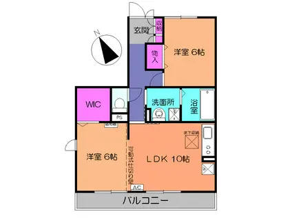 Kコート・セレーナ(2LDK/2階)の間取り写真