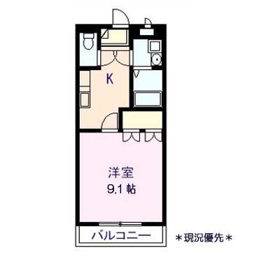 グレイスポミエ(1K/1階)の間取り写真