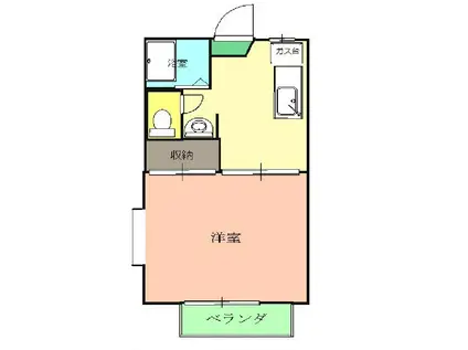 フレグランス船岡B(1K/2階)の間取り写真