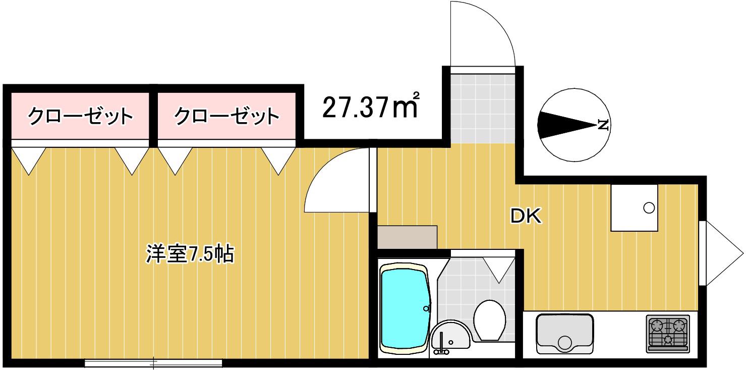 弥生ハイム(1K/3階)の間取り写真