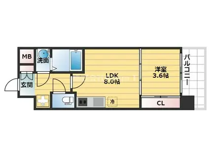 セレニテ北久宝寺(1LDK/3階)の間取り写真