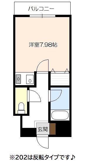 WINDSANN(ワンルーム/2階)の間取り写真