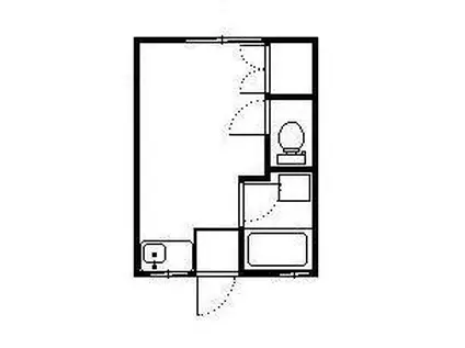 ハイツ大橋北(ワンルーム/2階)の間取り写真