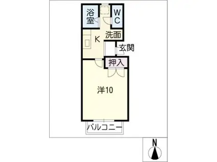 プチシャトーカノー(1K/2階)の間取り写真