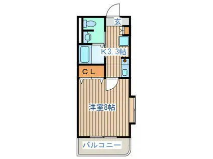 フラット小松島(1K/2階)の間取り写真