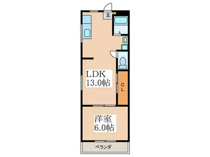 ネオパレス(1LDK/3階)の間取り写真