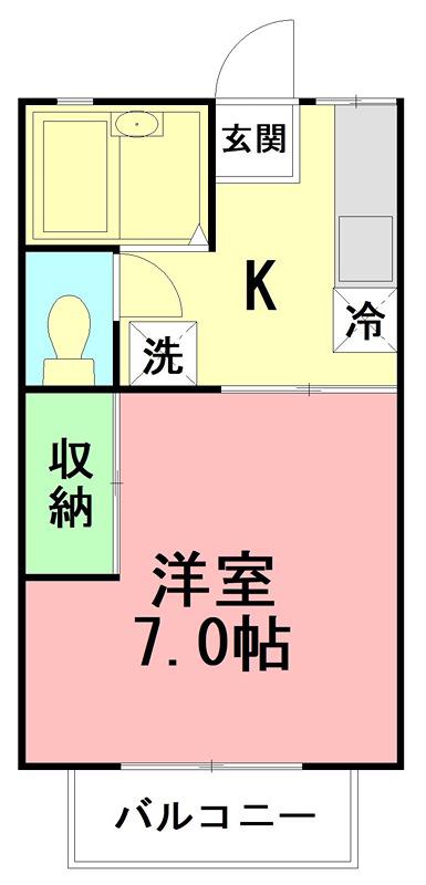 TAP安藤(1K/2階)の間取り写真