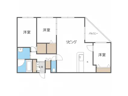 カカオ円山(3LDK/4階)の間取り写真