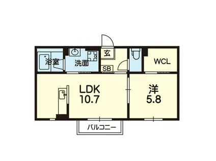 サンハイツタンゴ(1LDK/1階)の間取り写真