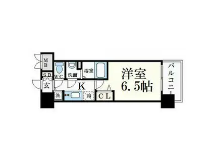 プレサンス名古屋STATIONサティナ(1K/4階)の間取り写真