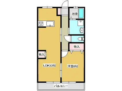 JR山口線 宮野駅 徒歩16分 2階建 築23年(1LDK/1階)の間取り写真
