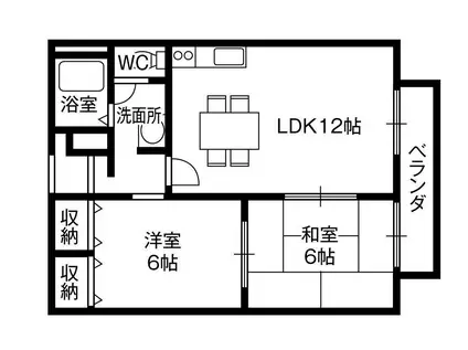 メゾネットKT(2LDK/2階)の間取り写真