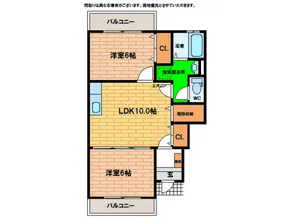 ヨーロピアンシャレー芝(2LDK/1階)の間取り写真