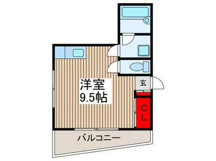 テラス風の音(ワンルーム/3階)の間取り写真