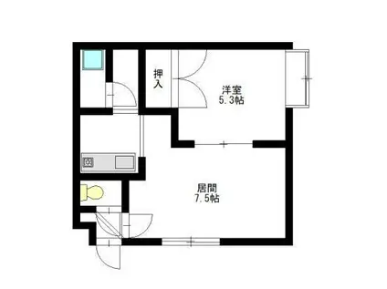 アパートメントリゲル(1DK/2階)の間取り写真