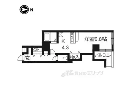 ヴィランセンワ丸太町(ワンルーム/2階)の間取り写真