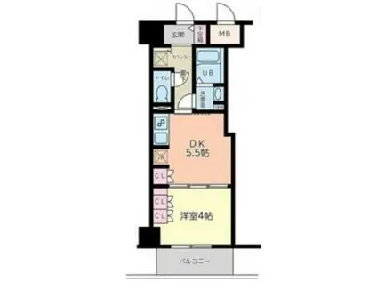 神戸元町ノア(1DK/5階)の間取り写真