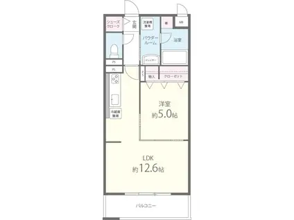 グランシャトー新在家(1LDK/1階)の間取り写真