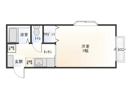 エルコート(1K/2階)の間取り写真