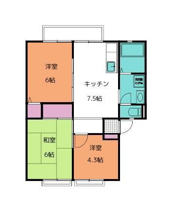 エレガンス幕山台B(3DK/2階)の間取り写真
