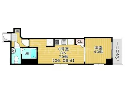 スピカ東小岩(1DK/6階)の間取り写真