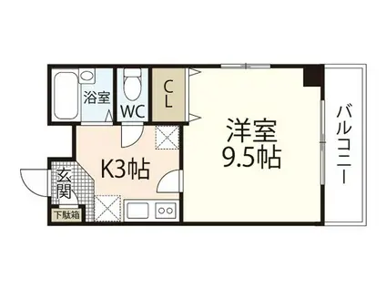 クロワール京橋(1K/5階)の間取り写真