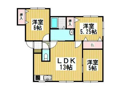 フジナカコーポX(3LDK/2階)の間取り写真